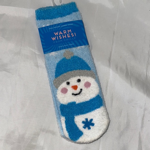 Bath & Body Works Blue Snowman Socks - Picture 1 of 1